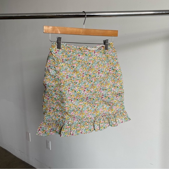 $166 NWT Light Blue For Love & Lemons “Raleigh” Mini Skirt Sz XS X-Small - Picture 6 of 9